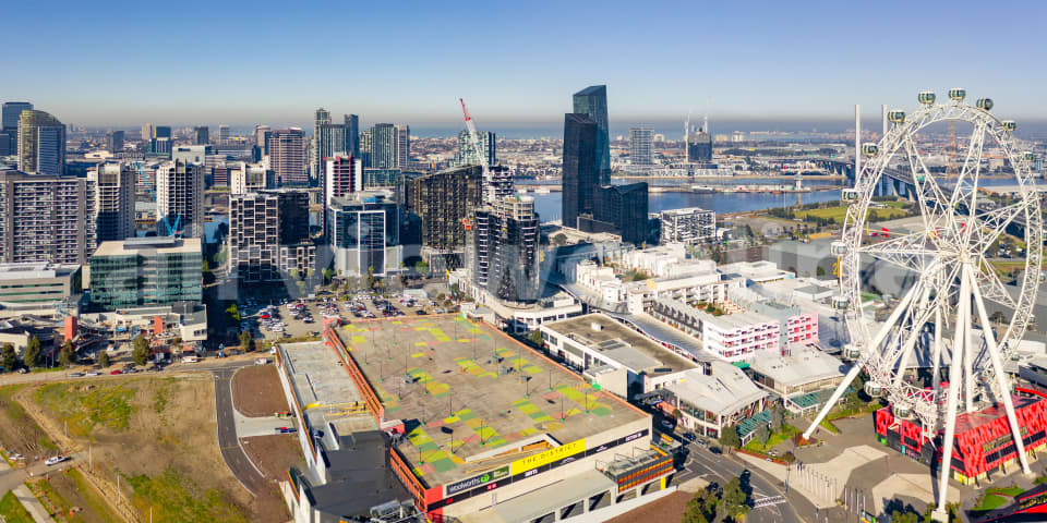Aerial Image of Docklands and Melbourne Star Observation Wheel