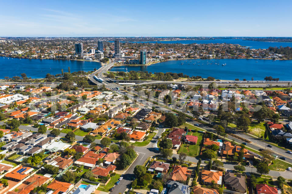 Aerial Image of Como to Perth CBD