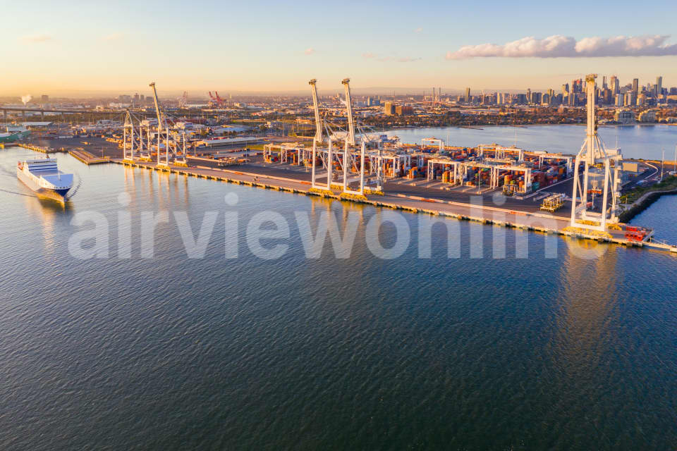 Aerial Image of Searoad Shipping Terminal and Port Melbourne