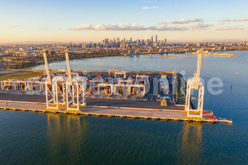 Aerial Image of Searoad Shipping Terminal and Port Melbourne