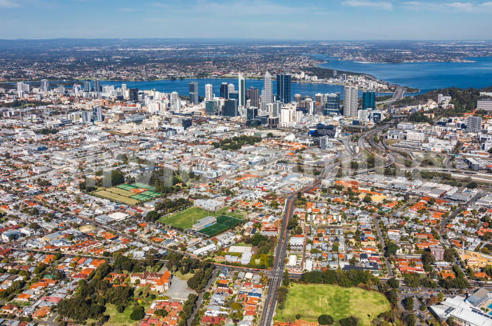 Aerial Image of West Perth to Perth CBD