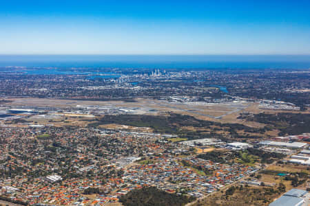 Aerial Image of HIGH WYCOMBE TOWARDS PERTH AIRPORT AND PERTH CBD