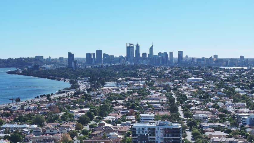 Aerial Image of SOUTH PERTH CITY SKYLINE
