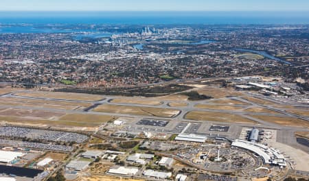 Aerial Image of PERTH AIRPORT FACING PERTH CBD