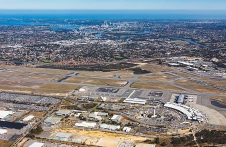 Aerial Image of PERTH AIRPORT FACING PERTH CBD