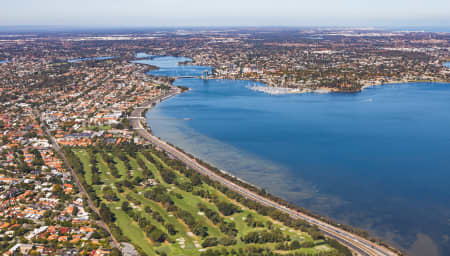 Aerial Image of ROYAL PERTH GOLF CLUB FACING CANNING BRIDGE