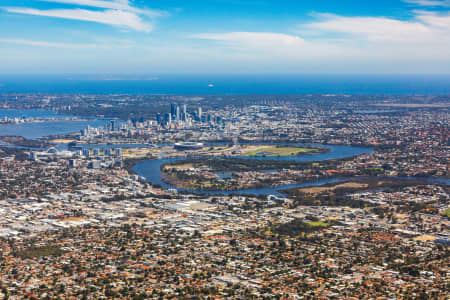 Aerial Image of BELMONT TOWARDS PERTH CBD