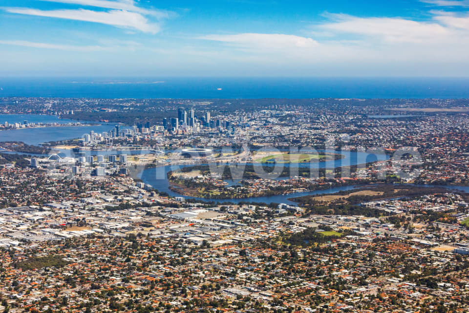 Aerial Image of Belmont towards Perth CBD