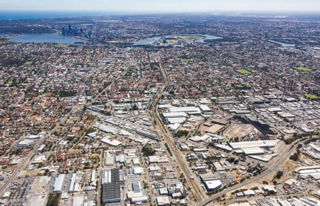 Aerial Image of WELSHPOOL TOWARDS PERTH CBD