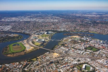 Aerial Image of EAST PERTH TOWARDS BURSWOOD