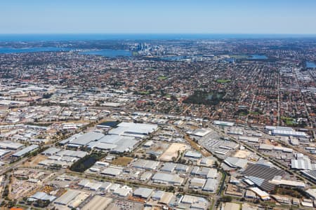 Aerial Image of WELSHPOOL TOWARDS PERTH CBD