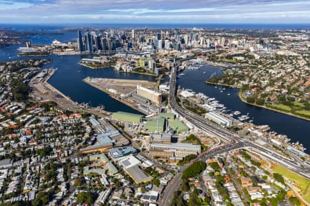 Aerial Image of ROZELLE BAY AND SYDNEY CITY