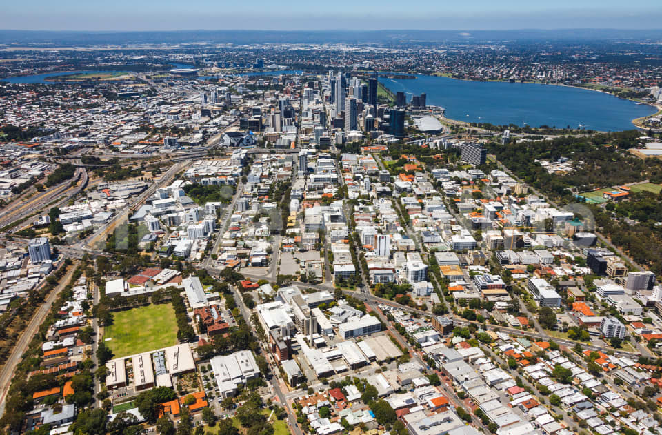 Aerial Image of West Perth Facing Perth CBD
