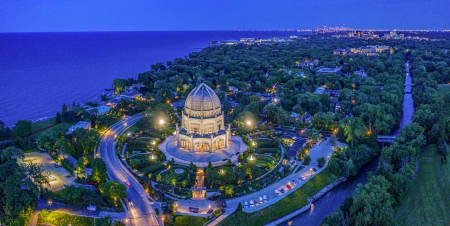 Aerial Image of BAHA\'I TEMPLE, WILMETTE, IL