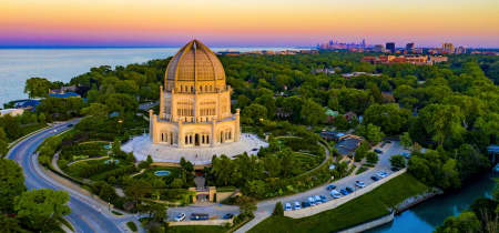 Aerial Image of BAHA\'I TEMPLE, WILMETTE, IL