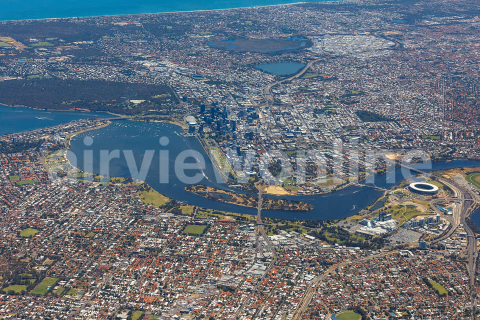 Aerial Image of Perth facing West High