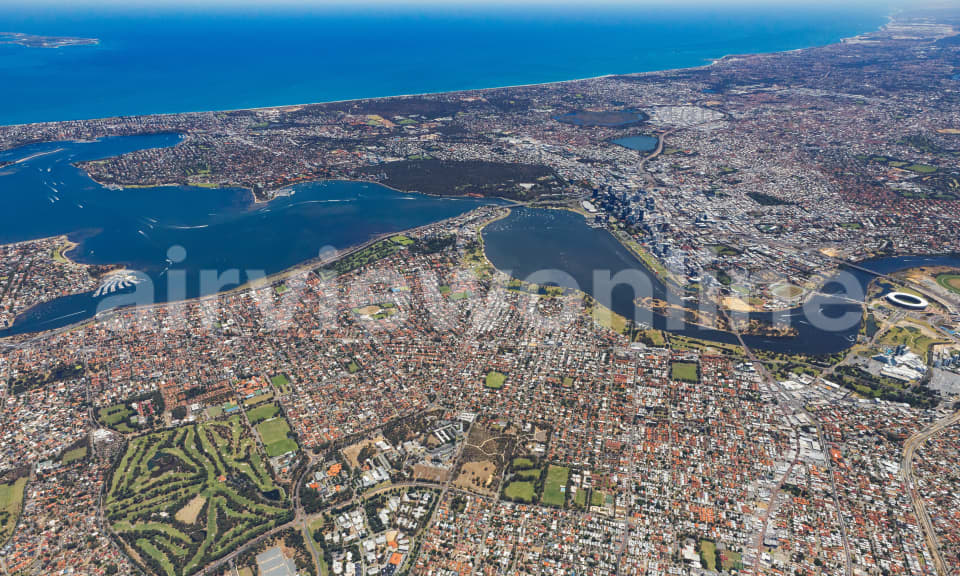Aerial Image of Perth facing West High
