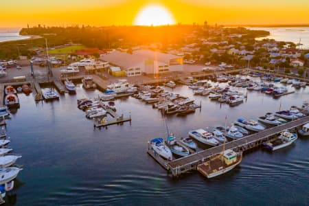 Aerial Image of QUEENSCLIFF HARBOUR AT SUNSET