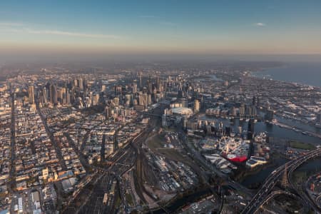 Aerial Image of WEST MELBOURNE AT SUNSET