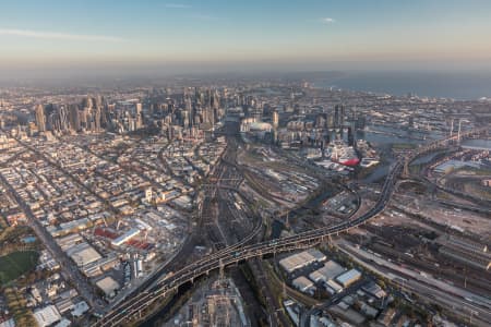 Aerial Image of WEST MELBOURNE AT SUNSET