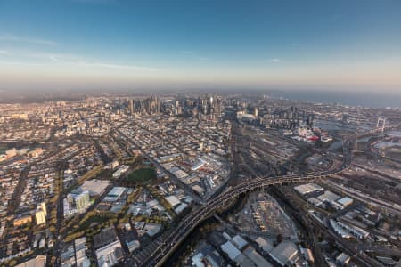 Aerial Image of WEST MELBOURNE AT SUNSET