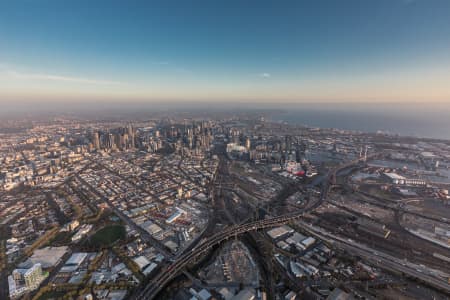 Aerial Image of WEST MELBOURNE AT SUNSET
