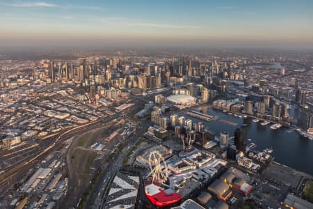 Aerial Image of WEST MELBOURNE AT SUNSET