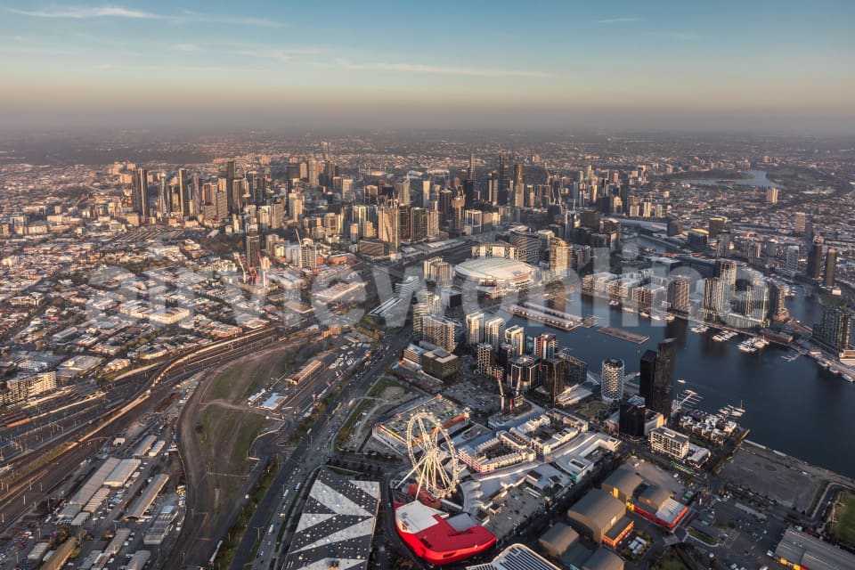Aerial Image of West Melbourne At Sunset