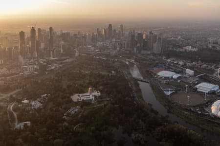 Aerial Image of MELBOURNE AT SUNSET