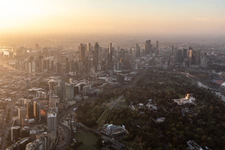 Aerial Image of MELBOURNE AT SUNSET