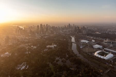 Aerial Image of MELBOURNE AT SUNSET