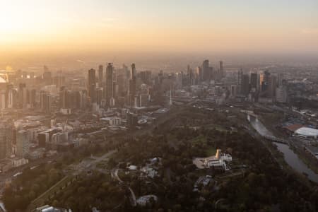 Aerial Image of MELBOURNE AT SUNSET