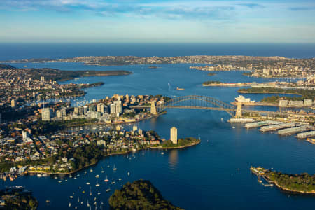 Aerial Image of SYDNEY HARBOUR BRIDGE LATE AFTERNOON