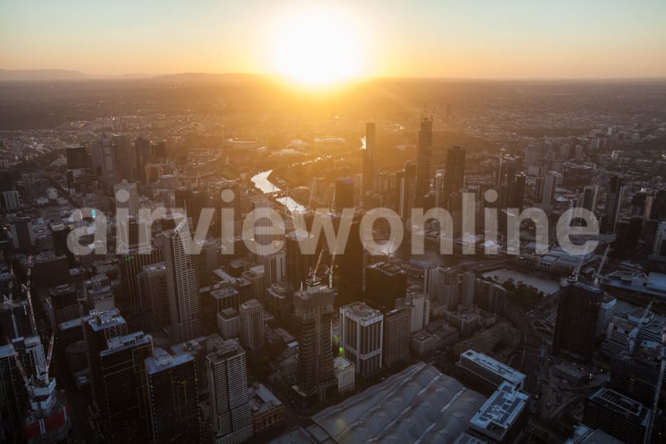 Aerial Image of Melbourne At Sunrise