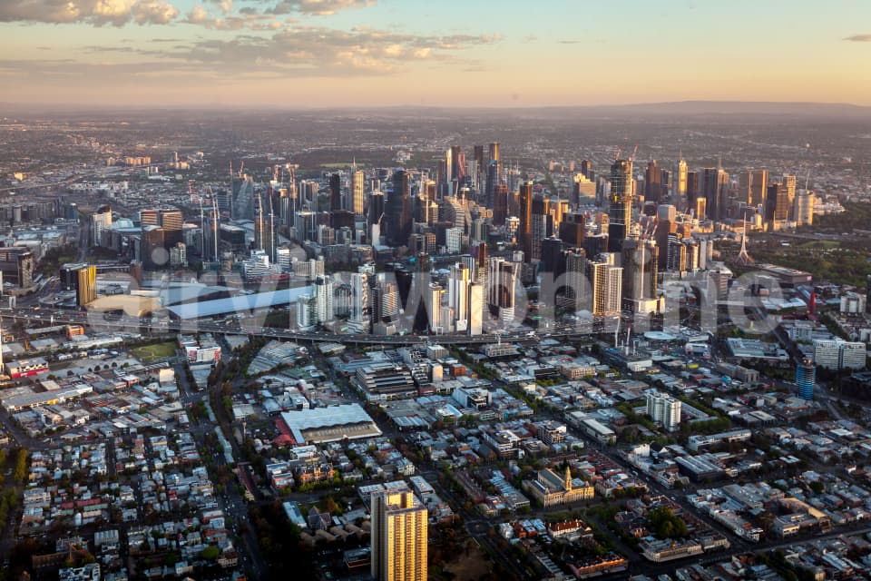 Aerial Image of Sunrise In Melbourne