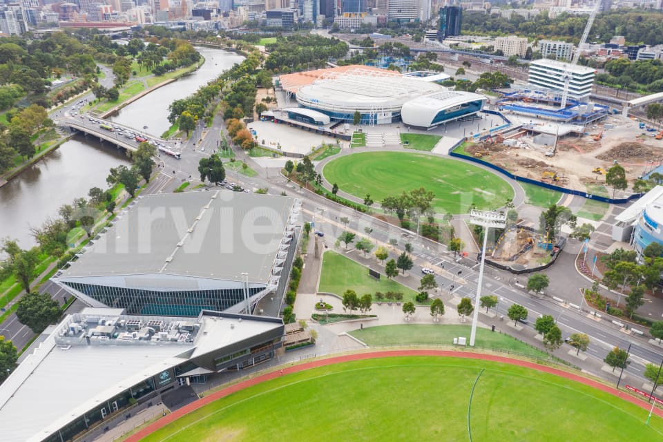 Aerial Image of The Glasshouse and Melbourne Park
