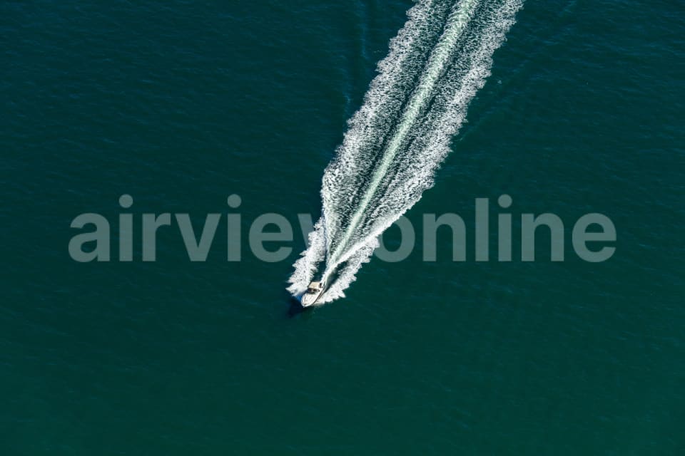 Aerial Image of Boat on Sydney Harbour