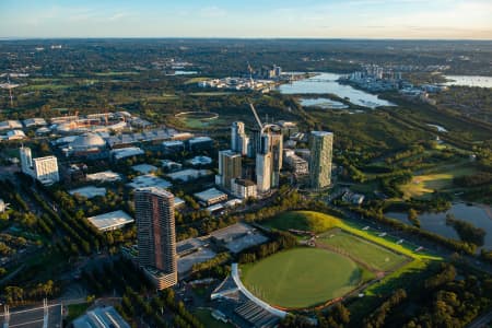 Aerial Image of EARLY MORNING AT SYDNEY OLYMPIC PARK