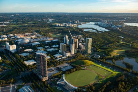 Aerial Image of EARLY MORNING AT SYDNEY OLYMPIC PARK