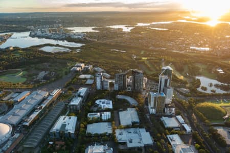 Aerial Image of EARLY MORNING AT SYDNEY OLYMPIC PARK