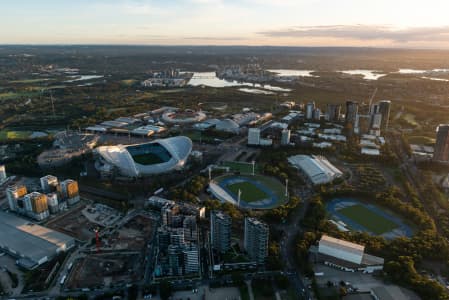 Aerial Image of EARLY MORNING AT SYDNEY OLYMPIC PARK