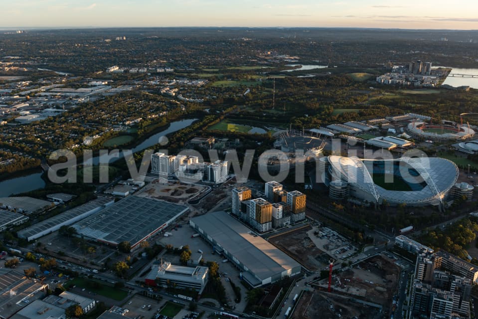 Aerial Image of Early Morning at Sydney Olympic Park