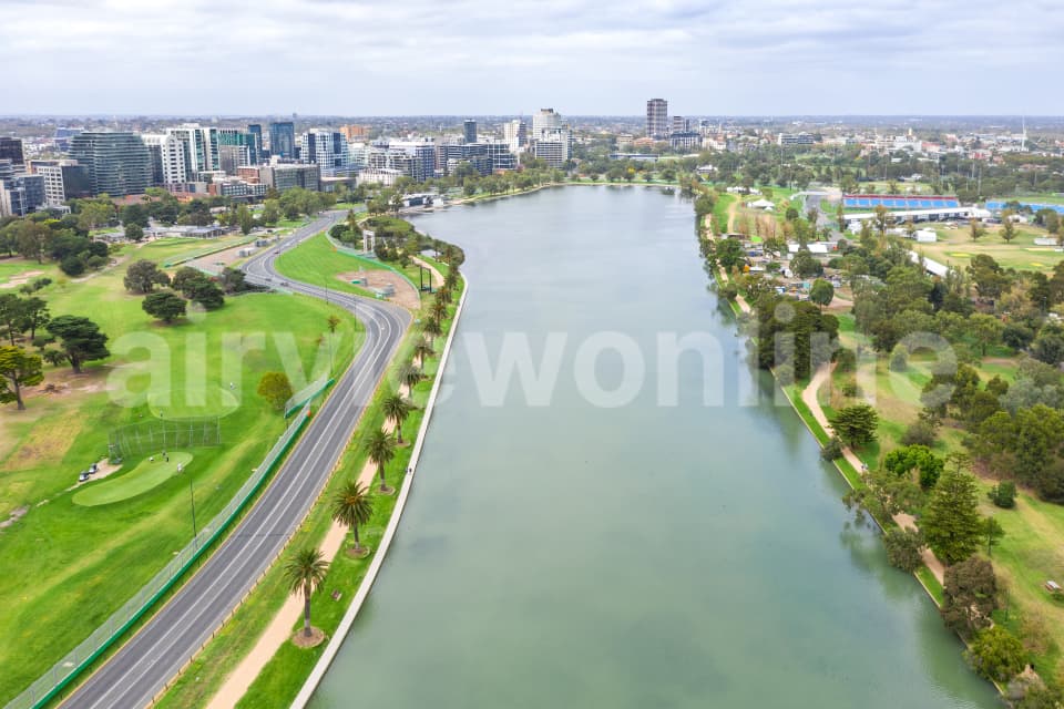 Aerial Image of Albert Park Lake
