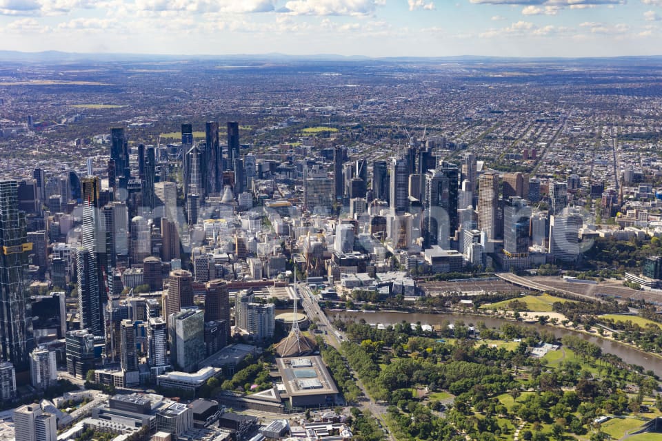 Aerial Image of Southbank Melbourne