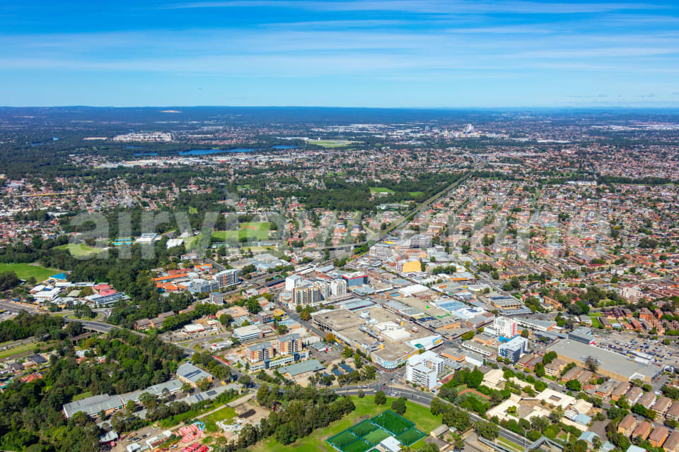 Aerial Image of Fairfield CBD and Train Station