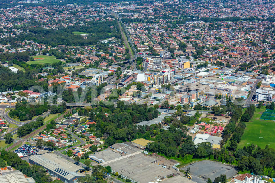 Aerial Image of Fairfield CBD and Train Station