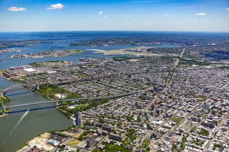 Aerial Image of HELL GATE BRIDGE AND ROBERT F. KENNEDY BRIDGE, QUEENS