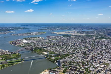 Aerial Image of HELL GATE BRIDGE AND ROBERT F. KENNEDY BRIDGE, QUEENS