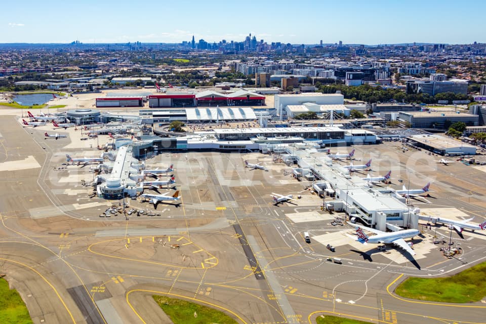 Aerial Image of Sydney Domestic Terminal 18th March 2020