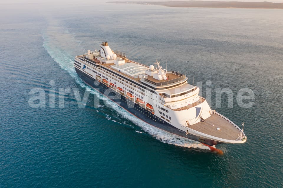 Aerial Image of Cruise ship on Port Phillip Bay